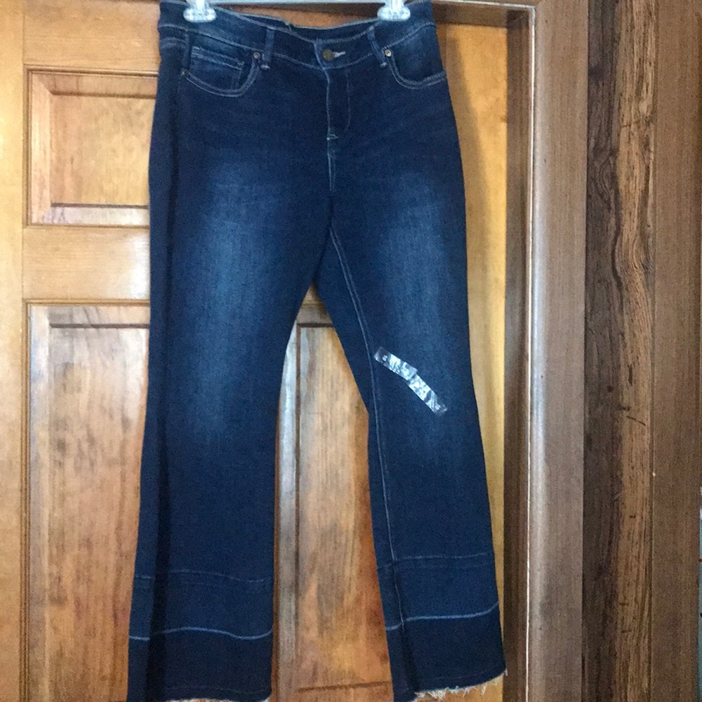 Cropped Flare Dark Denim